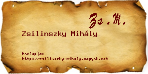 Zsilinszky Mihály névjegykártya