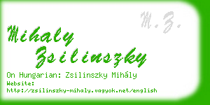 mihaly zsilinszky business card