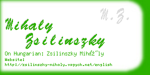 mihaly zsilinszky business card